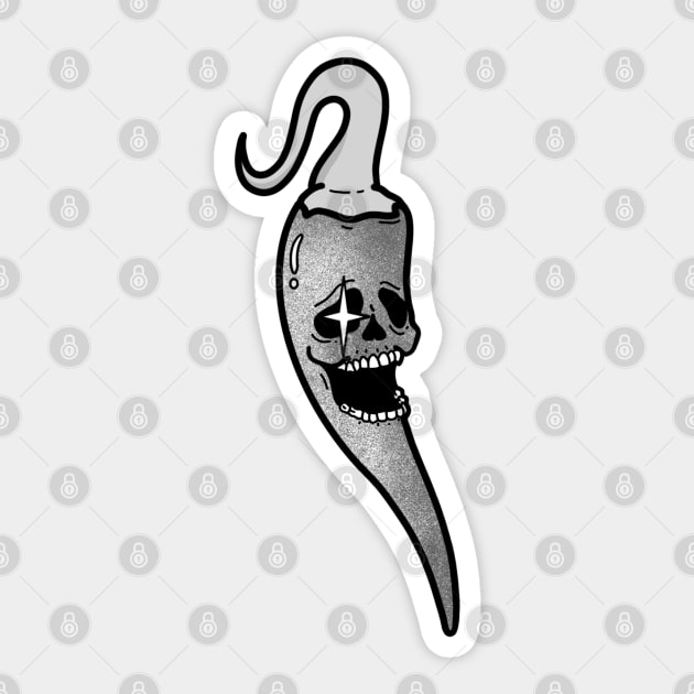 Chili Pepper Skull Sticker by Hacked By NA